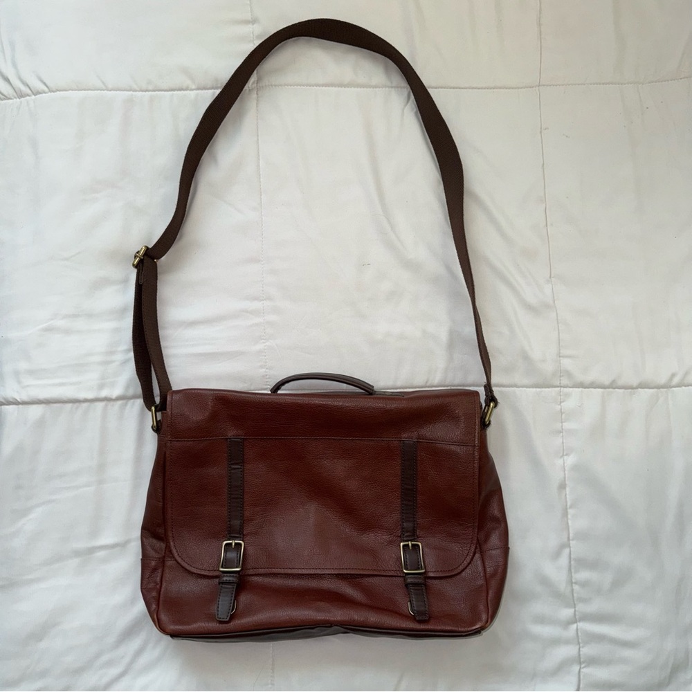 Fossil Brown Leather Courier Bag